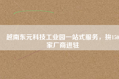 越南東元科技工業(yè)園一站式服務，拚150家廠商進駐