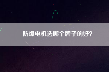防爆電機(jī)選哪個(gè)牌子的好？