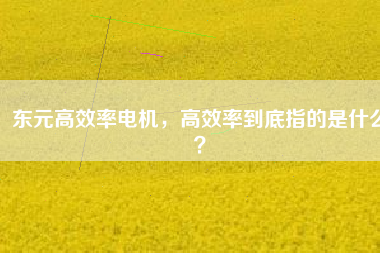 東元高效率電機(jī)，高效率到底指的是什么？