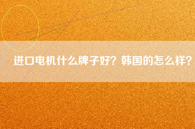 進口電機什么牌子好？韓國的怎么樣？