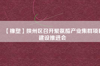 【橡塑】陜州區(qū)召開聚氨酯產(chǎn)業(yè)集群項目建設(shè)推進(jìn)會