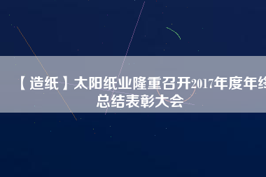 【造紙】太陽(yáng)紙業(yè)隆重召開2017年度年終總結(jié)表彰大會(huì)