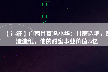【造紙】廣西首富馮小華：甘蔗造糖，蔗渣造紙，他的甜蜜事業(yè)價(jià)值75億