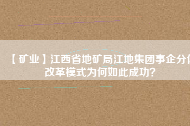 【礦業(yè)】江西省地礦局江地集團(tuán)事企分體改革模式為何如此成功？