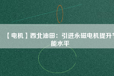 【電機】西北油田：引進(jìn)永磁電機提升節(jié)能水平
          