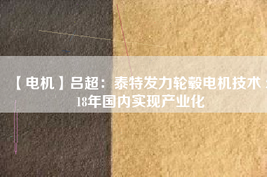 【電機(jī)】呂超：泰特發(fā)力輪轂電機(jī)技術(shù) 2018年國(guó)內(nèi)實(shí)現(xiàn)產(chǎn)業(yè)化
          