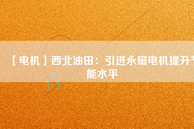 【電機】西北油田：引進(jìn)永磁電機提升節(jié)能水平
          