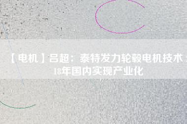 【電機(jī)】呂超：泰特發(fā)力輪轂電機(jī)技術(shù) 2018年國(guó)內(nèi)實(shí)現(xiàn)產(chǎn)業(yè)化
          