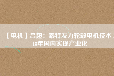 【電機(jī)】呂超：泰特發(fā)力輪轂電機(jī)技術(shù) 2018年國(guó)內(nèi)實(shí)現(xiàn)產(chǎn)業(yè)化
          