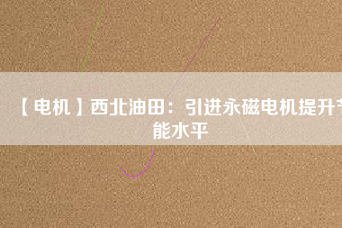【電機】西北油田：引進(jìn)永磁電機提升節(jié)能水平
          