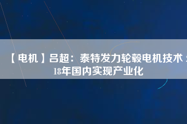 【電機(jī)】呂超：泰特發(fā)力輪轂電機(jī)技術(shù) 2018年國(guó)內(nèi)實(shí)現(xiàn)產(chǎn)業(yè)化
          