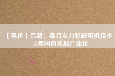 【電機(jī)】呂超：泰特發(fā)力輪轂電機(jī)技術(shù) 2018年國(guó)內(nèi)實(shí)現(xiàn)產(chǎn)業(yè)化
          