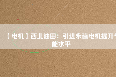 【電機】西北油田：引進(jìn)永磁電機提升節(jié)能水平
          