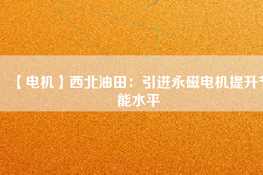【電機】西北油田：引進(jìn)永磁電機提升節(jié)能水平
          