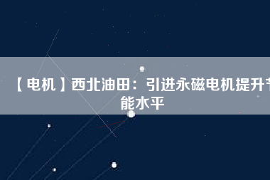 【電機】西北油田：引進(jìn)永磁電機提升節(jié)能水平
          
