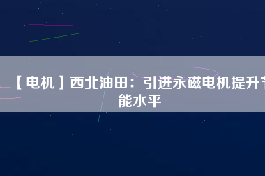 【電機】西北油田：引進(jìn)永磁電機提升節(jié)能水平
          