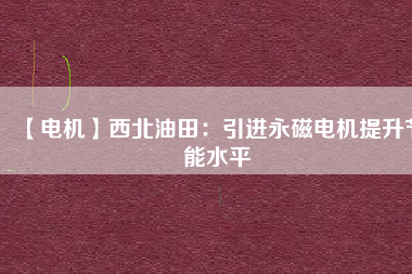 【電機】西北油田：引進(jìn)永磁電機提升節(jié)能水平
          