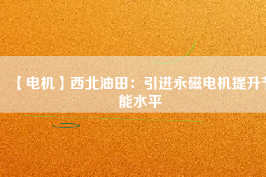 【電機】西北油田：引進(jìn)永磁電機提升節(jié)能水平
          