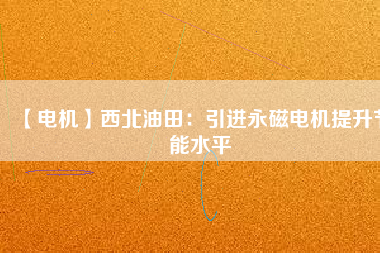 【電機】西北油田：引進(jìn)永磁電機提升節(jié)能水平
          