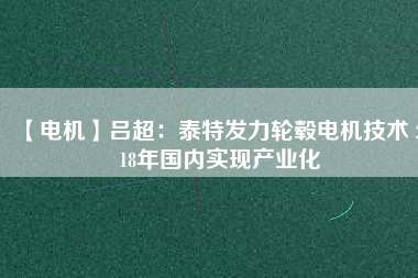 【電機(jī)】呂超：泰特發(fā)力輪轂電機(jī)技術(shù) 2018年國(guó)內(nèi)實(shí)現(xiàn)產(chǎn)業(yè)化
          