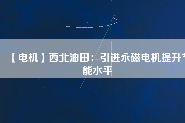 【電機】西北油田：引進(jìn)永磁電機提升節(jié)能水平
          