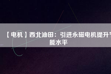 【電機】西北油田：引進(jìn)永磁電機提升節(jié)能水平
          