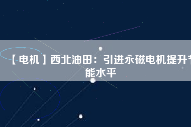 【電機】西北油田：引進(jìn)永磁電機提升節(jié)能水平
          