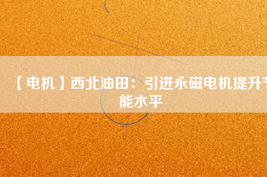【電機】西北油田：引進(jìn)永磁電機提升節(jié)能水平
          