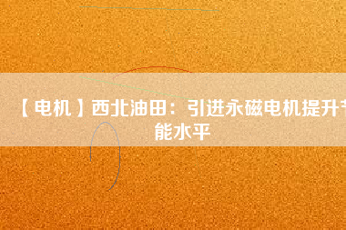 【電機】西北油田：引進(jìn)永磁電機提升節(jié)能水平
          