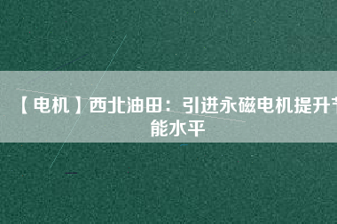【電機】西北油田：引進(jìn)永磁電機提升節(jié)能水平
          