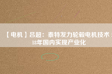 【電機(jī)】呂超：泰特發(fā)力輪轂電機(jī)技術(shù) 2018年國(guó)內(nèi)實(shí)現(xiàn)產(chǎn)業(yè)化
          
