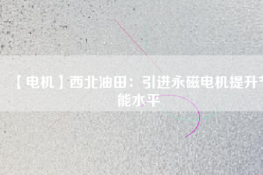 【電機】西北油田：引進(jìn)永磁電機提升節(jié)能水平
          