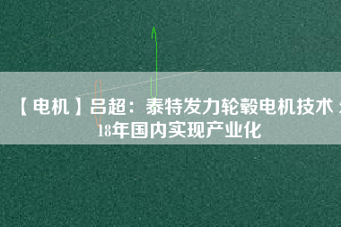 【電機(jī)】呂超：泰特發(fā)力輪轂電機(jī)技術(shù) 2018年國(guó)內(nèi)實(shí)現(xiàn)產(chǎn)業(yè)化
          