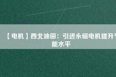 【電機】西北油田：引進(jìn)永磁電機提升節(jié)能水平
          