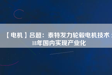 【電機(jī)】呂超：泰特發(fā)力輪轂電機(jī)技術(shù) 2018年國(guó)內(nèi)實(shí)現(xiàn)產(chǎn)業(yè)化
          
