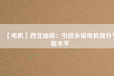 【電機】西北油田：引進(jìn)永磁電機提升節(jié)能水平
          