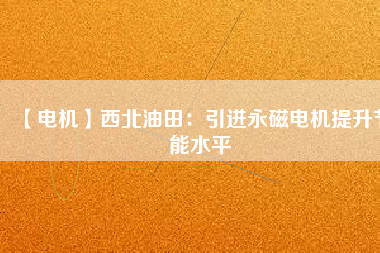 【電機】西北油田：引進(jìn)永磁電機提升節(jié)能水平
          
