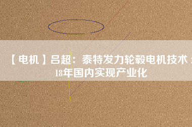 【電機(jī)】呂超：泰特發(fā)力輪轂電機(jī)技術(shù) 2018年國(guó)內(nèi)實(shí)現(xiàn)產(chǎn)業(yè)化
          