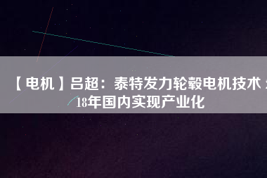 【電機(jī)】呂超：泰特發(fā)力輪轂電機(jī)技術(shù) 2018年國(guó)內(nèi)實(shí)現(xiàn)產(chǎn)業(yè)化
          