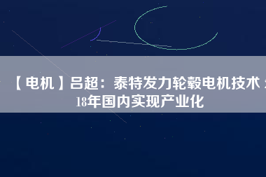 【電機(jī)】呂超：泰特發(fā)力輪轂電機(jī)技術(shù) 2018年國(guó)內(nèi)實(shí)現(xiàn)產(chǎn)業(yè)化
          