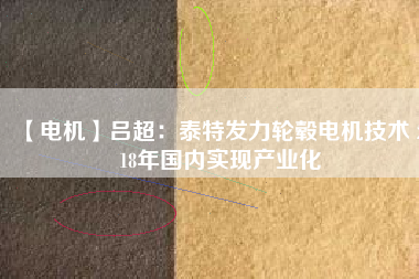 【電機(jī)】呂超：泰特發(fā)力輪轂電機(jī)技術(shù) 2018年國(guó)內(nèi)實(shí)現(xiàn)產(chǎn)業(yè)化
          