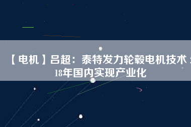 【電機(jī)】呂超：泰特發(fā)力輪轂電機(jī)技術(shù) 2018年國(guó)內(nèi)實(shí)現(xiàn)產(chǎn)業(yè)化
          