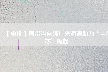【電機(jī)】國(guó)貨當(dāng)自強(qiáng)！光潤(rùn)通助力“中國(guó)芯”崛起
          