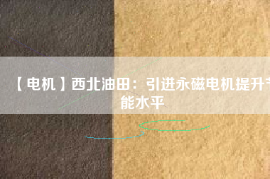 【電機】西北油田：引進(jìn)永磁電機提升節(jié)能水平
          