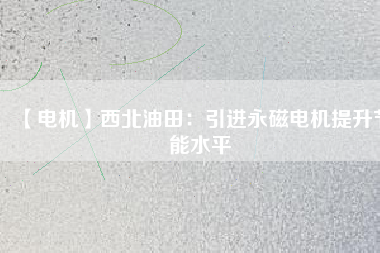 【電機】西北油田：引進(jìn)永磁電機提升節(jié)能水平
          