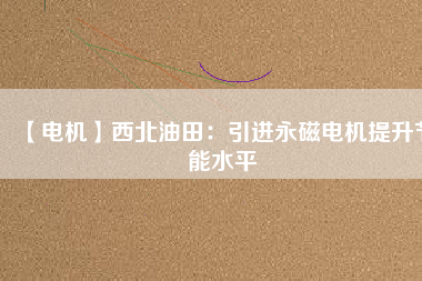 【電機】西北油田：引進(jìn)永磁電機提升節(jié)能水平
          