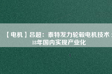 【電機(jī)】呂超：泰特發(fā)力輪轂電機(jī)技術(shù) 2018年國(guó)內(nèi)實(shí)現(xiàn)產(chǎn)業(yè)化
          