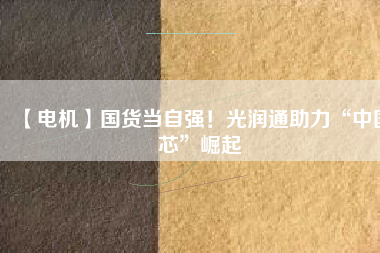 【電機(jī)】國(guó)貨當(dāng)自強(qiáng)！光潤(rùn)通助力“中國(guó)芯”崛起
          