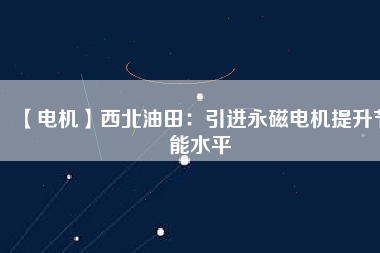【電機】西北油田：引進(jìn)永磁電機提升節(jié)能水平
          