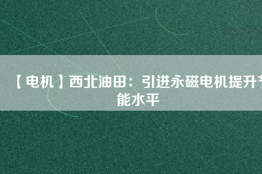 【電機】西北油田：引進(jìn)永磁電機提升節(jié)能水平
          